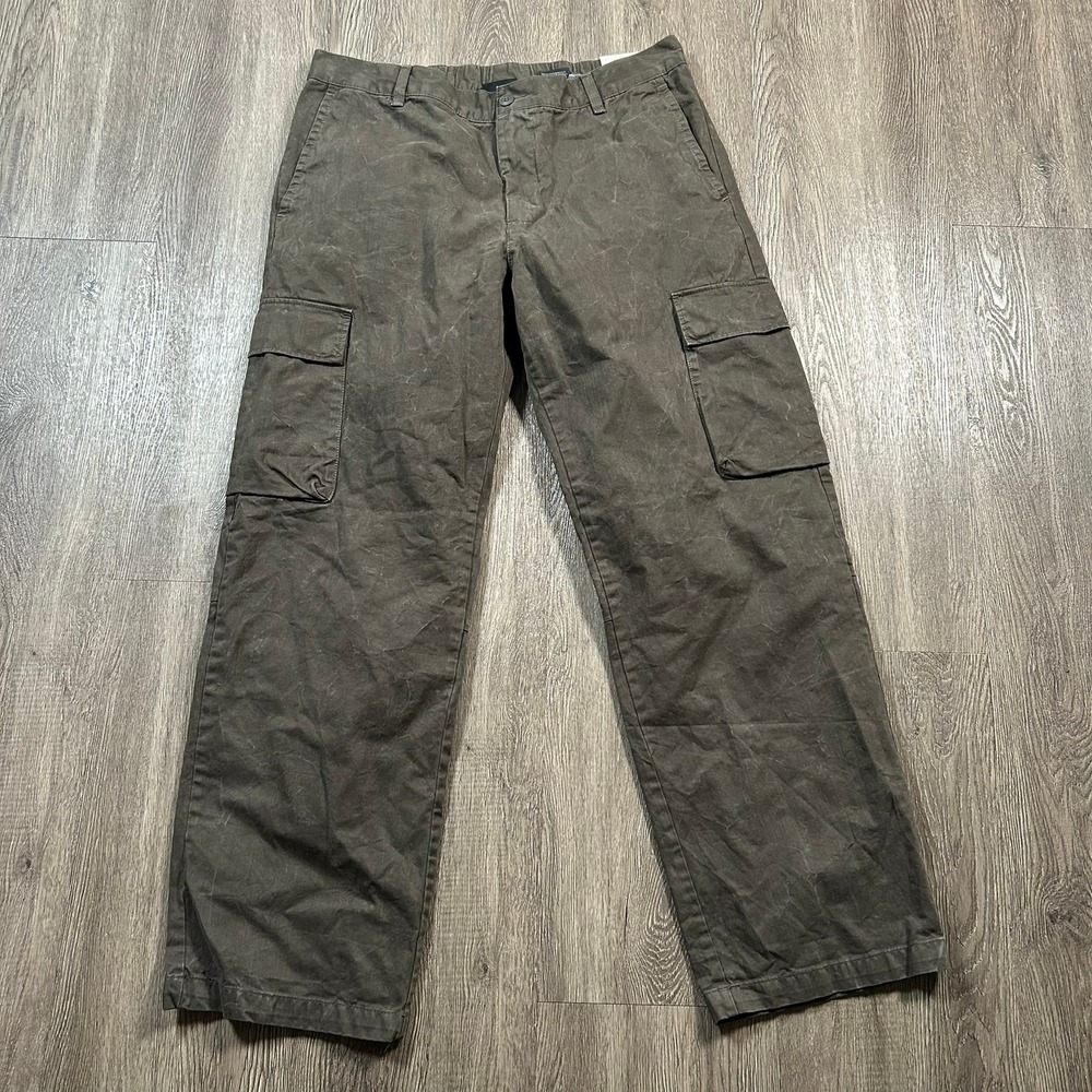 H&M Cargo Pants Size Large 36x31 Brown Relaxed Fit Straight Leg Washed Baggy New
